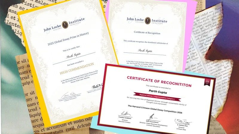 Essay competition certificates