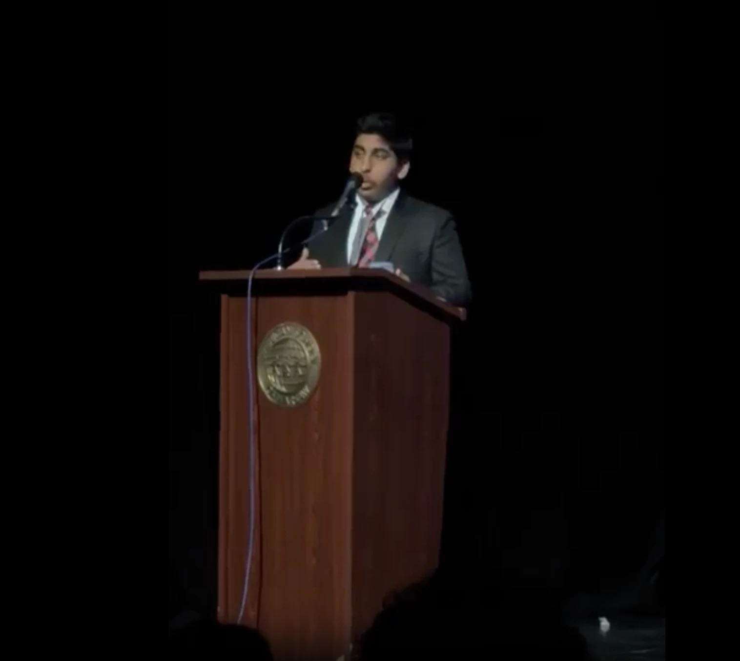 Parth speaking at Model UN podium